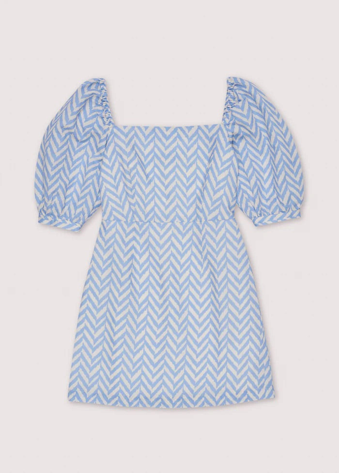 The New Society - La Brea short dress in baby blue