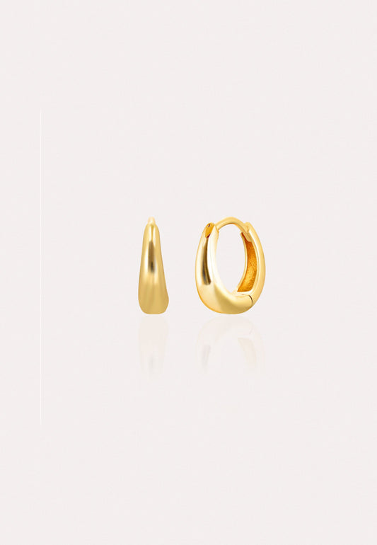 Creole drop-shaped earrings 24K gold plating
