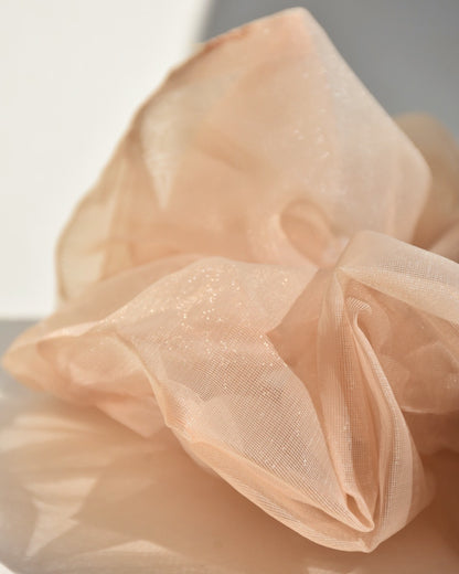 OVERSIZED SATIN-ORGANZA SCRUNCHIE - KHAKI GREEN