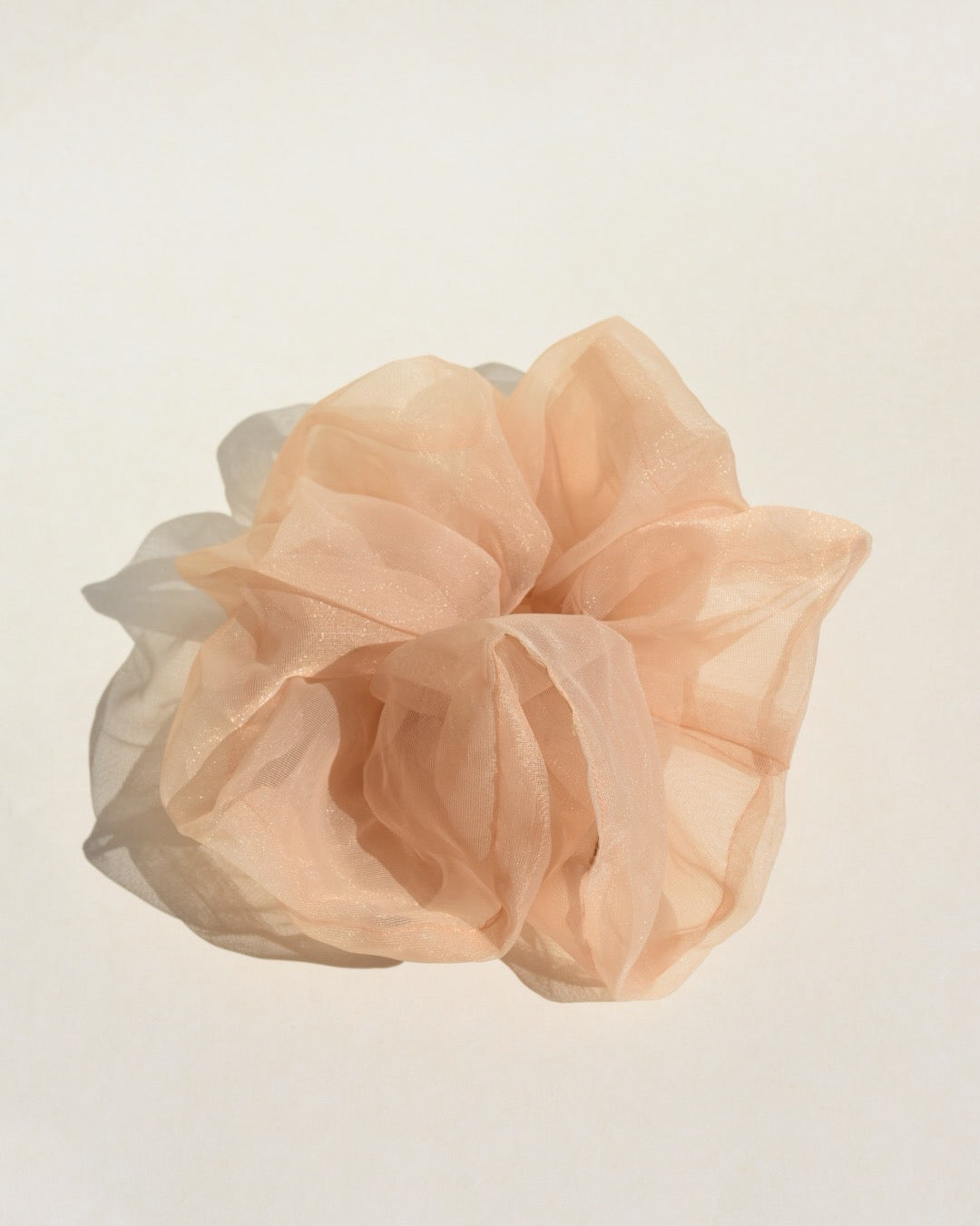 OVERSIZED SATIN-ORGANZA SCRUNCHIE - KHAKI GREEN