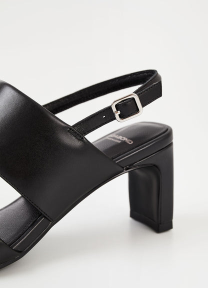 Vagabond - Luisa Heeled Leather Sandal in Black
