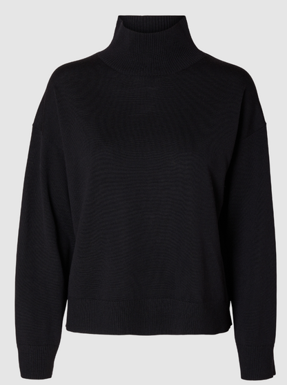 Black oversized merino wool sweater