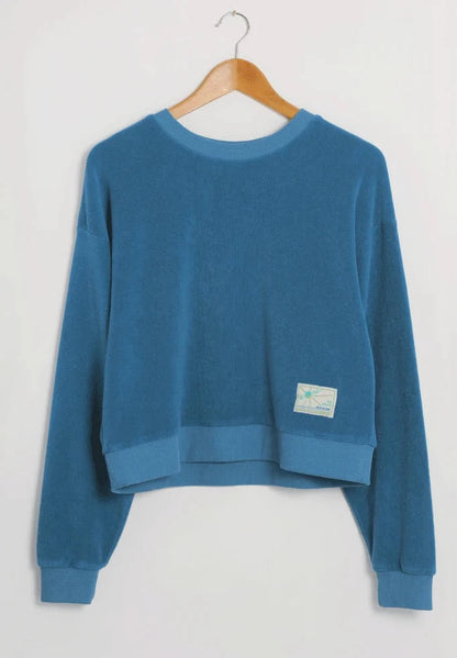 Sudadera de rizo azul